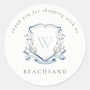 Adesivo Dusky Blue Wildflower Crest Obrigado por Comprar