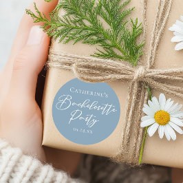 Adesivo Dusty Blue Bachelorette Party Custom White Script