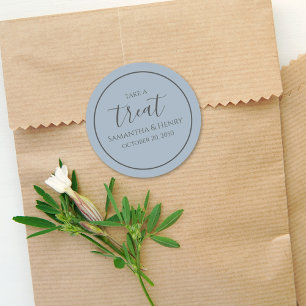 Adesivo Dusty Blue Casamento Simples de Caligrafia