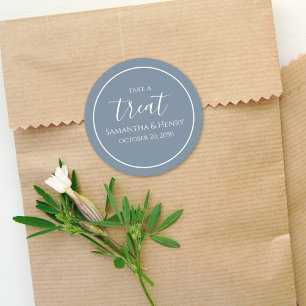 Adesivo Dusty Blue Casamento Simples de Caligrafia