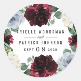 Adesivo Dusty Blue e Burgundy - Casamento outono de amora