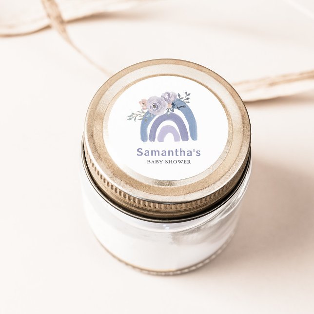 Adesivo Dusty Blue e Purple Boho | Chá de fraldas arco-íri (Criador carregado)