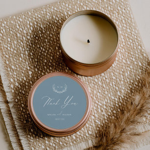 Adesivo Dusty Blue Favor Sticker Casamento Obrigado Tag