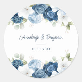 Adesivo Dusty Blue Floral Greenery Casamento