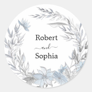 Adesivo Dusty Blue Floral Wedding