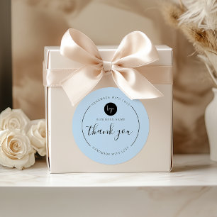 Adesivo Dusty Blue Obrigado, feito à mão com amor