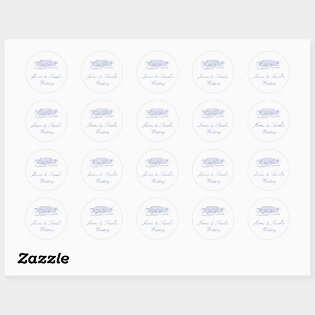 Adesivo Dusty Blue Round Wedker (Folha)