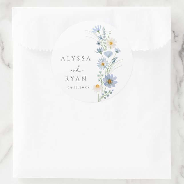 Adesivo Dusty Blue Sage Wildflower Meadow Wedding (Bolsa)