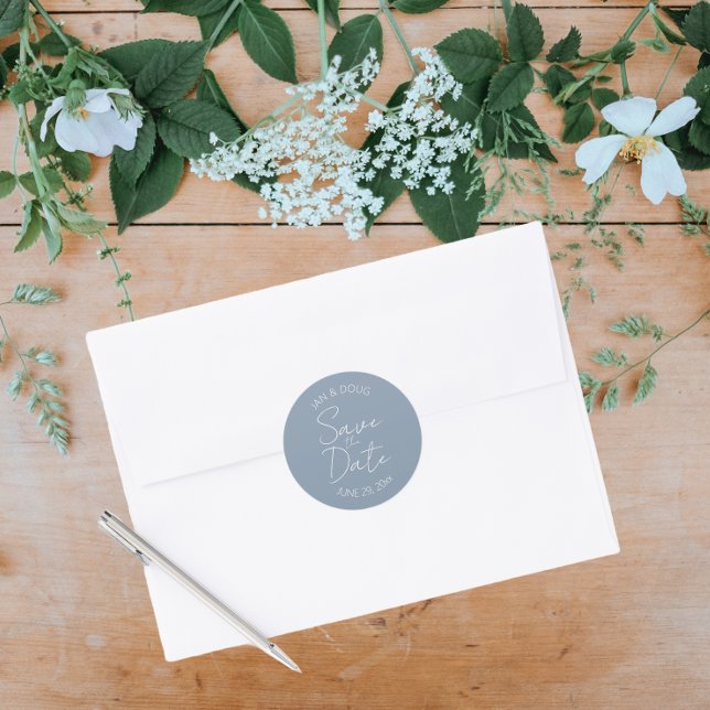 Adesivo Dusty Blue Stylized Wedding Salvar a Data (In Situ Wedding)