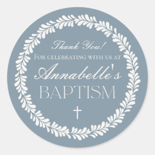 Adesivo Dusty Blue Talavera Espanha Fiesta Baptism Favor