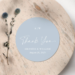 Adesivo Dusty Blue Thank You Wedding Sticker