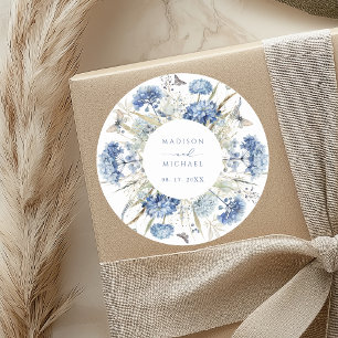 Adesivo Dusty Blue Wildflower Boho Weds