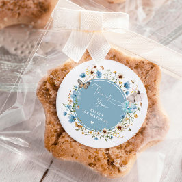 Adesivo Dusty Blue Wildflower Fairy Princess Birday