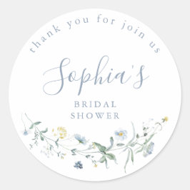 Adesivo Dusty Blue Wildflower Rustic Chá de panela