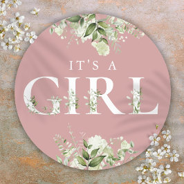 Adesivo Dusty Rosa é uma garota verde Chá de fraldas flora