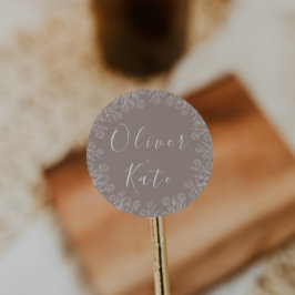 Adesivo Dusty Rosa Floral | Selo de Envelope de Casamento 