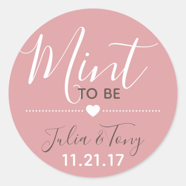Adesivo Dusty Rosa Mint To Be Stickers Casamento Favor (Frente)