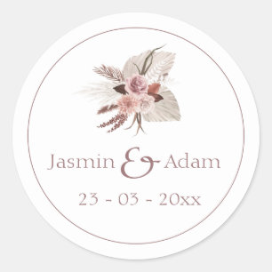 Adesivo Dusty Rosa Pampas Boho Envelope Seal