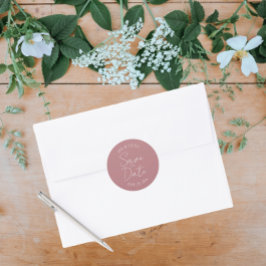 Adesivo Dusty Rosa Stylized Wedding Salvar a Data