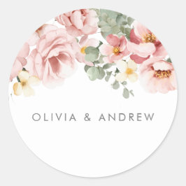 Adesivo Dusty Rosa Watercolor Casamento Floral