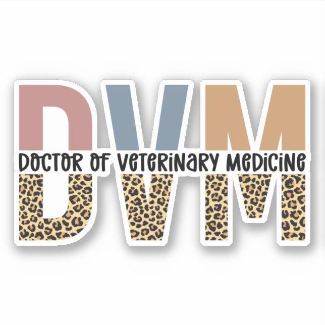 Adesivo DVM Doctor Veterinary Medicine Leopard Print (Frente)