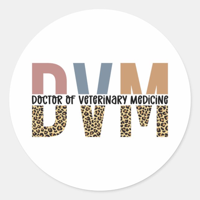 Adesivo DVM Doctor Veterinary Medicine Leopard Print (Frente)