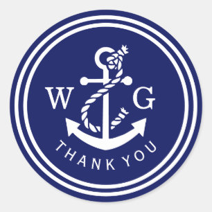 Adesivo DY Anchor Monograma Selos de Casamento Favorecer T