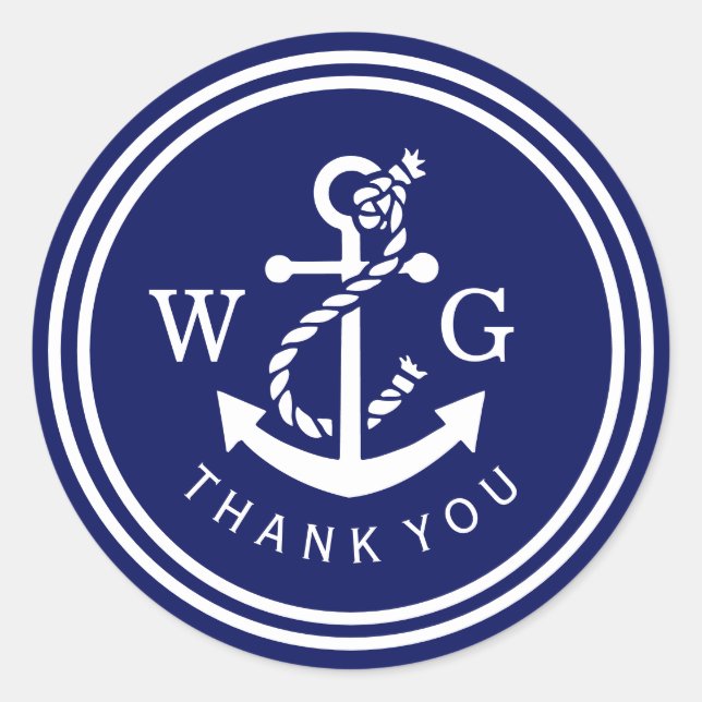 Adesivo DY Anchor Monograma Selos de Casamento Favorecer T (Frente)