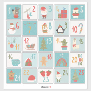 Adesivo DY Avent Calendar Stickers clássico Natal