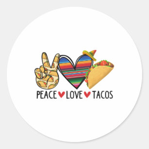 Adesivo Dy Peace Love Taco Serape Mexicano Fiesta Cinco De