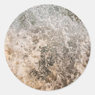 Adesivo Dynamic Ocean Waves and Sea Foam Abstract