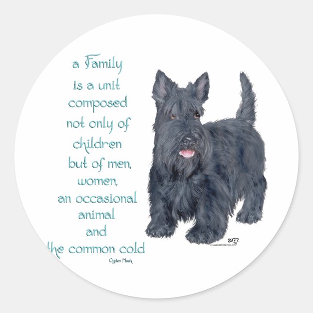 Adesivo Dynamics Familiar - Scottish Terrier Wit & Wisdom (Frente)