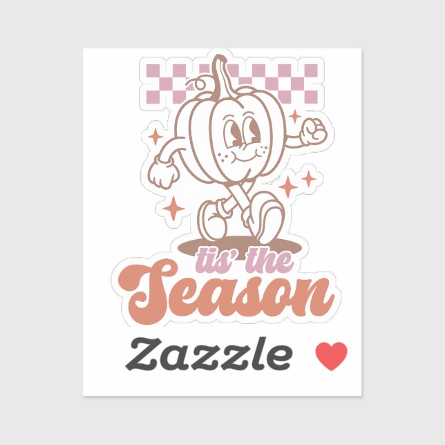 Adesivo "É a estação do Retro Groovy Pumpkin Fall (Folha)