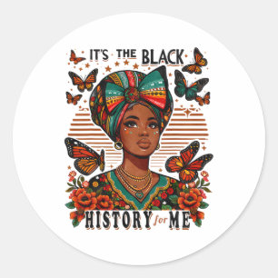 Adesivo É a história negra, mulher africana étnica com B