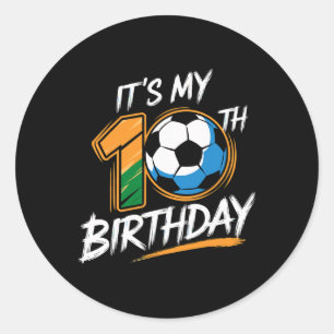 Adesivo É a minha festa de aniversário de 10 anos Futebol
