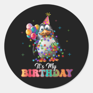 Adesivo É A Minha Festa de aniversário Pinguim, Anim De Na