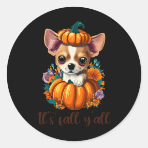 Adesivo É A Queda de Pumpkin Chihuahua Hallo