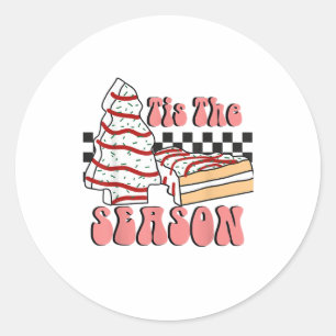 Adesivo É a Temporada Árvore de Natal Groovy Retro Debbie
