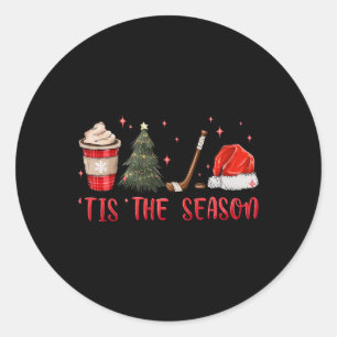 Adesivo É a Temporada de Hóquei Café Árvore de Natal Hóque