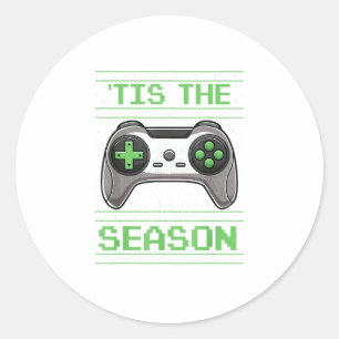 Adesivo É a Temporada de Jogos de Vídeo Natal Xmas Gamer