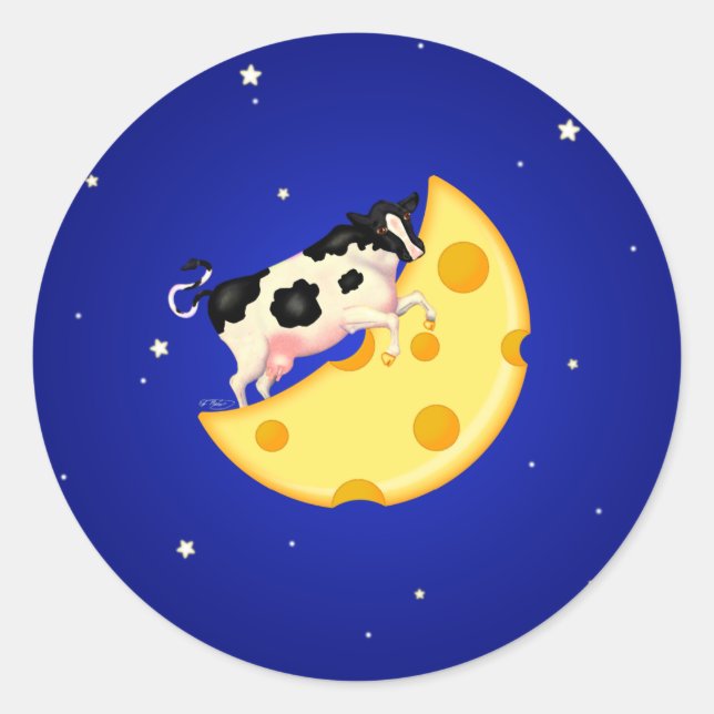Adesivo E a vaca saltou sobre a lua de queijo (Frente)