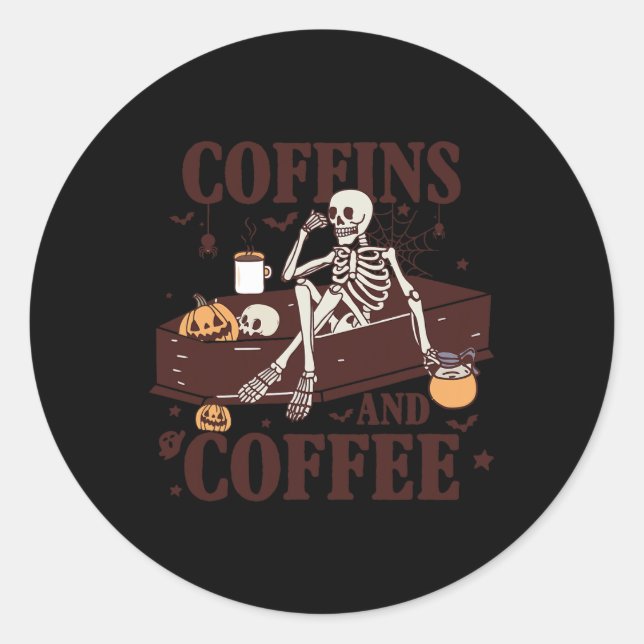 Adesivo E Café Funny Skeleton Halloween (Frente)