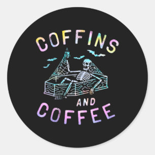 Adesivo E Café Funny Skeleton Tie Dye Retro Halloween