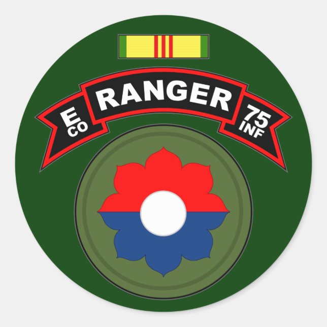 Adesivo E Co, 75.º Regimento de Infantaria - Rangers, Viet (Frente)