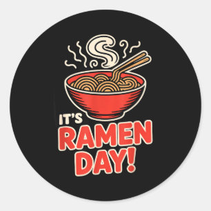 Adesivo É Dia de Ramen Comida Asiática Macarrão Tigela de 