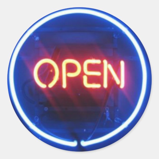 Adesivo É ELÉTRICO! SINAL NEON Bar Mitzvah Abrir Selo (Frente)