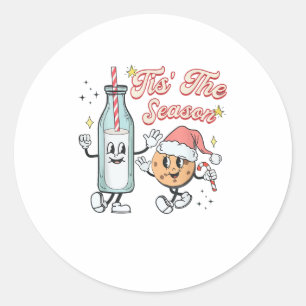 Adesivo É Época Natalícia Leite e Biscoito de Natal Retro