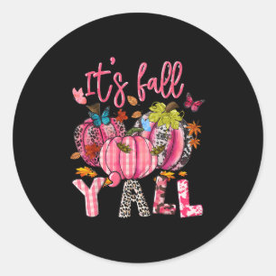 Adesivo É Fall Y'all Pumpkins Nk Ribbon Breast Cancer A