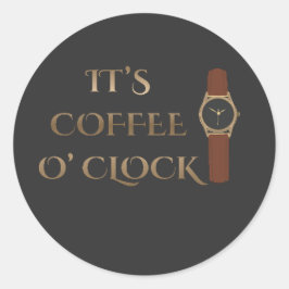 Adesivo É Hora do Café Humor de Café