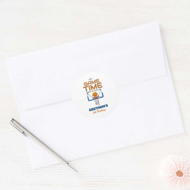 Adesivo É Hora do Jogo Aniversário de Qualquer Idade (Envelope)